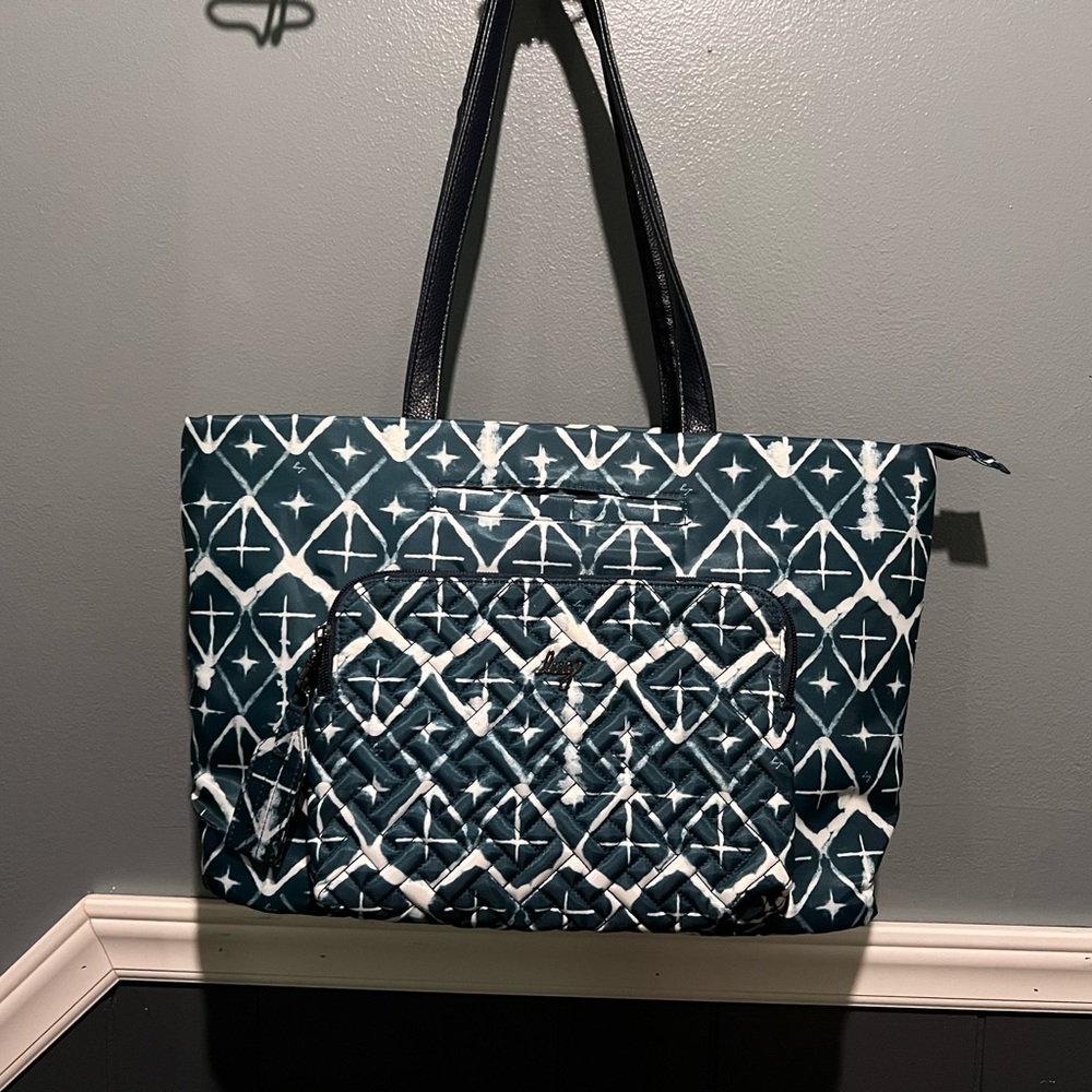 Stylish Blue and White Tote Bag
